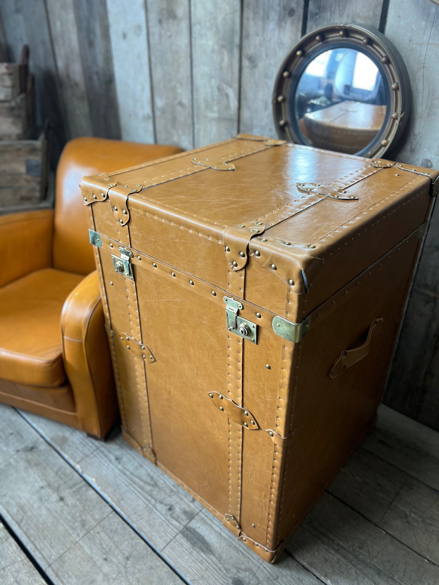 Tall Tan Side Table