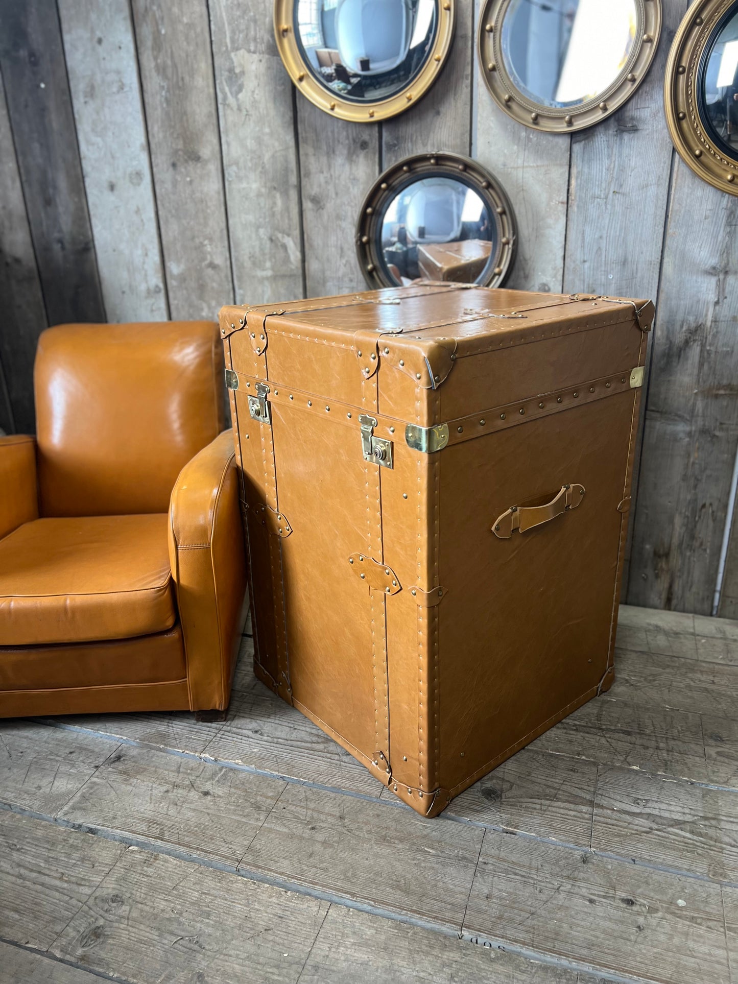 Tall Tan Side Table