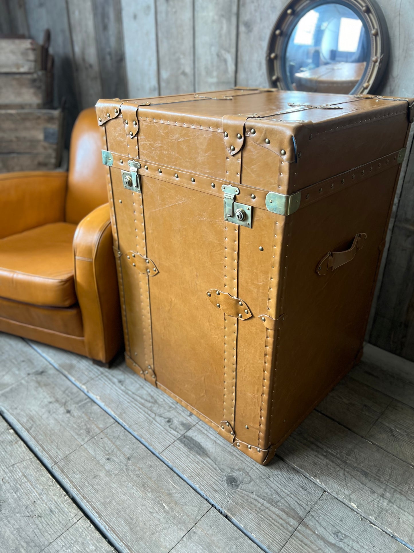 Tall Tan Side Table