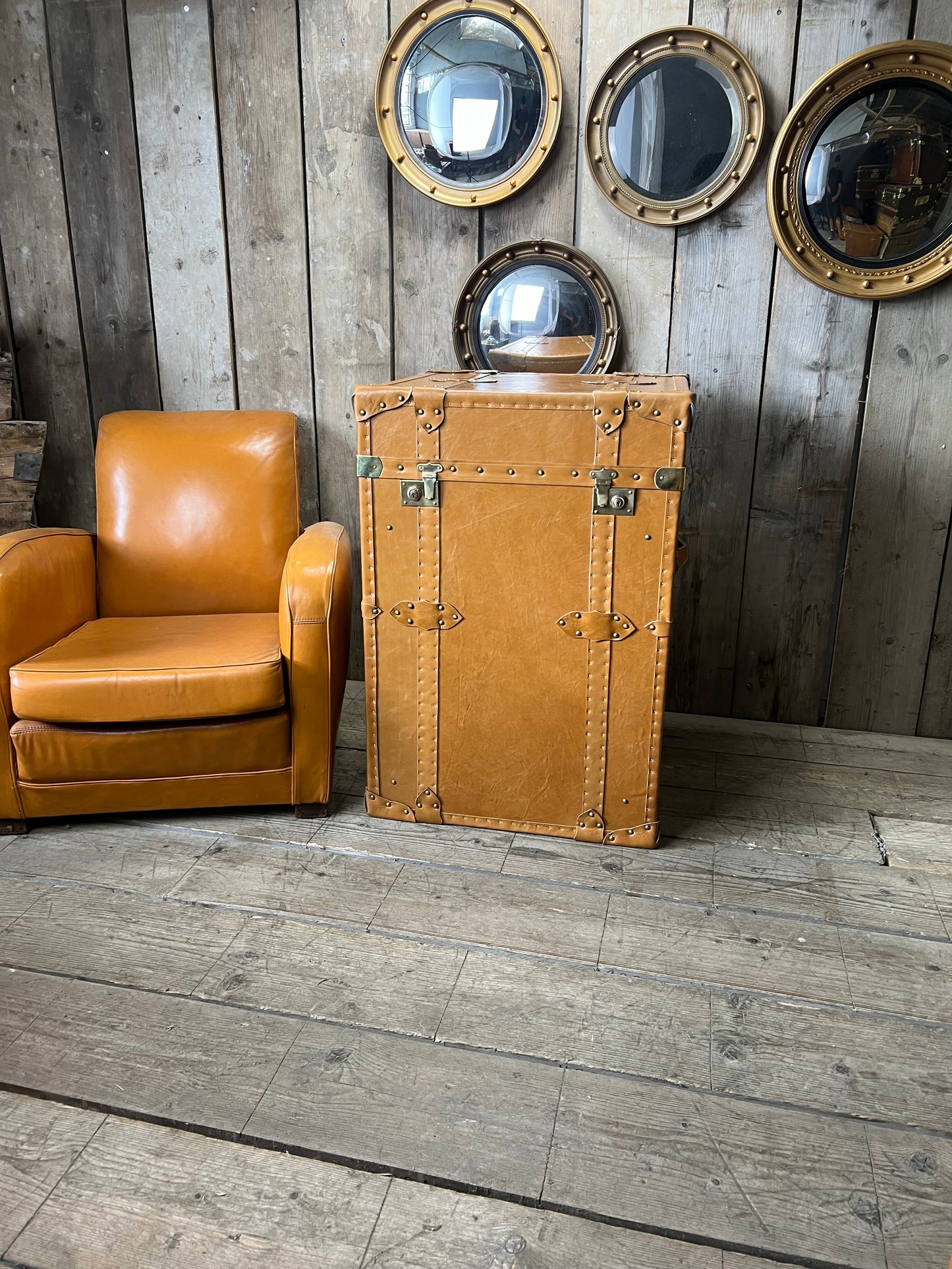 Tall Tan Side Table