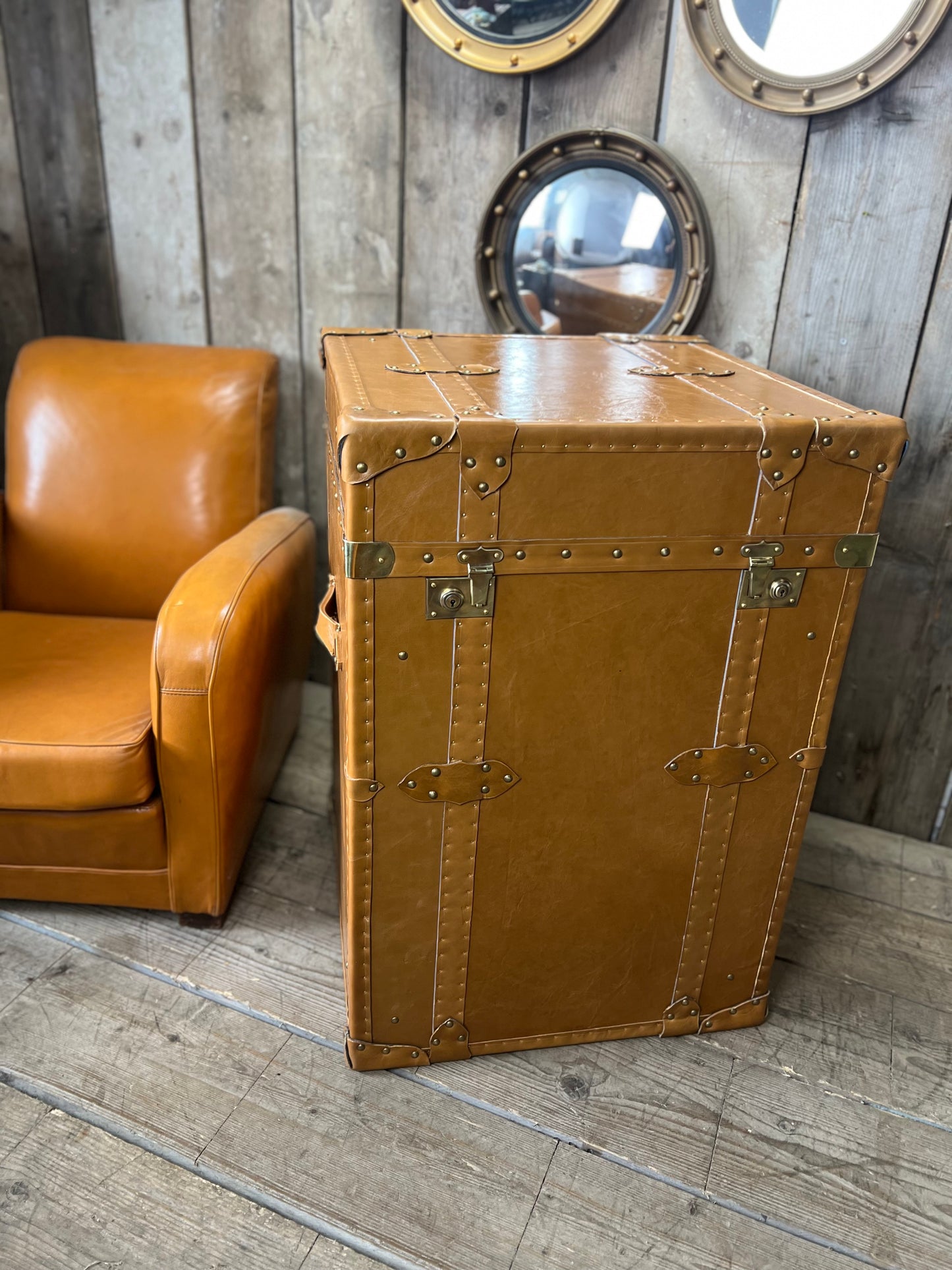 Tall Tan Side Table