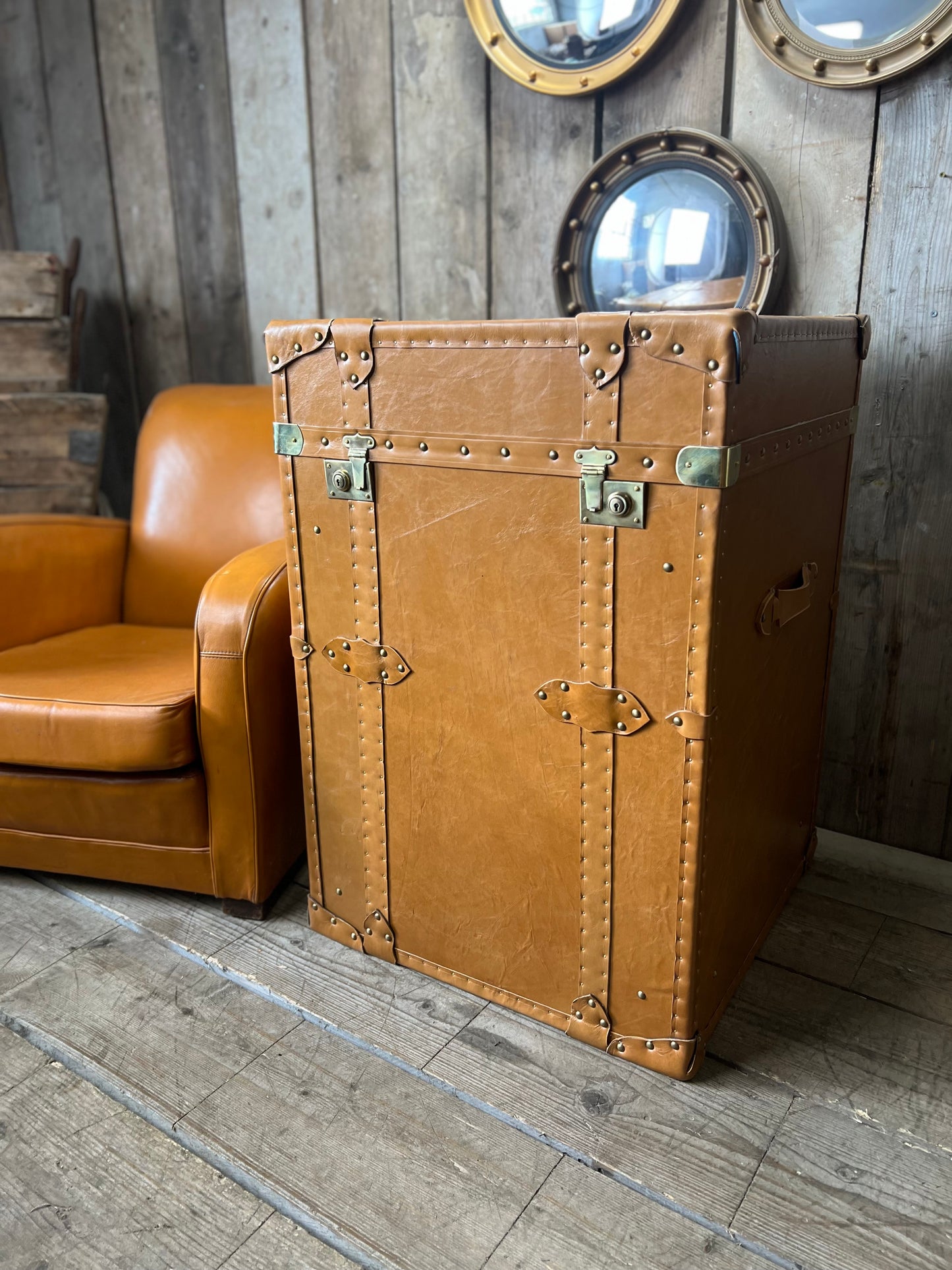 Tall Tan Side Table