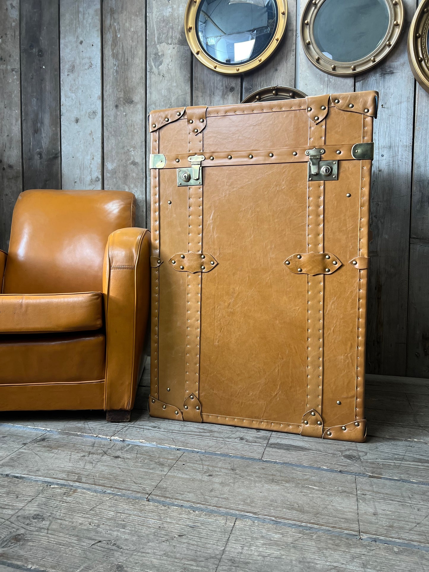 Tall Tan Side Table