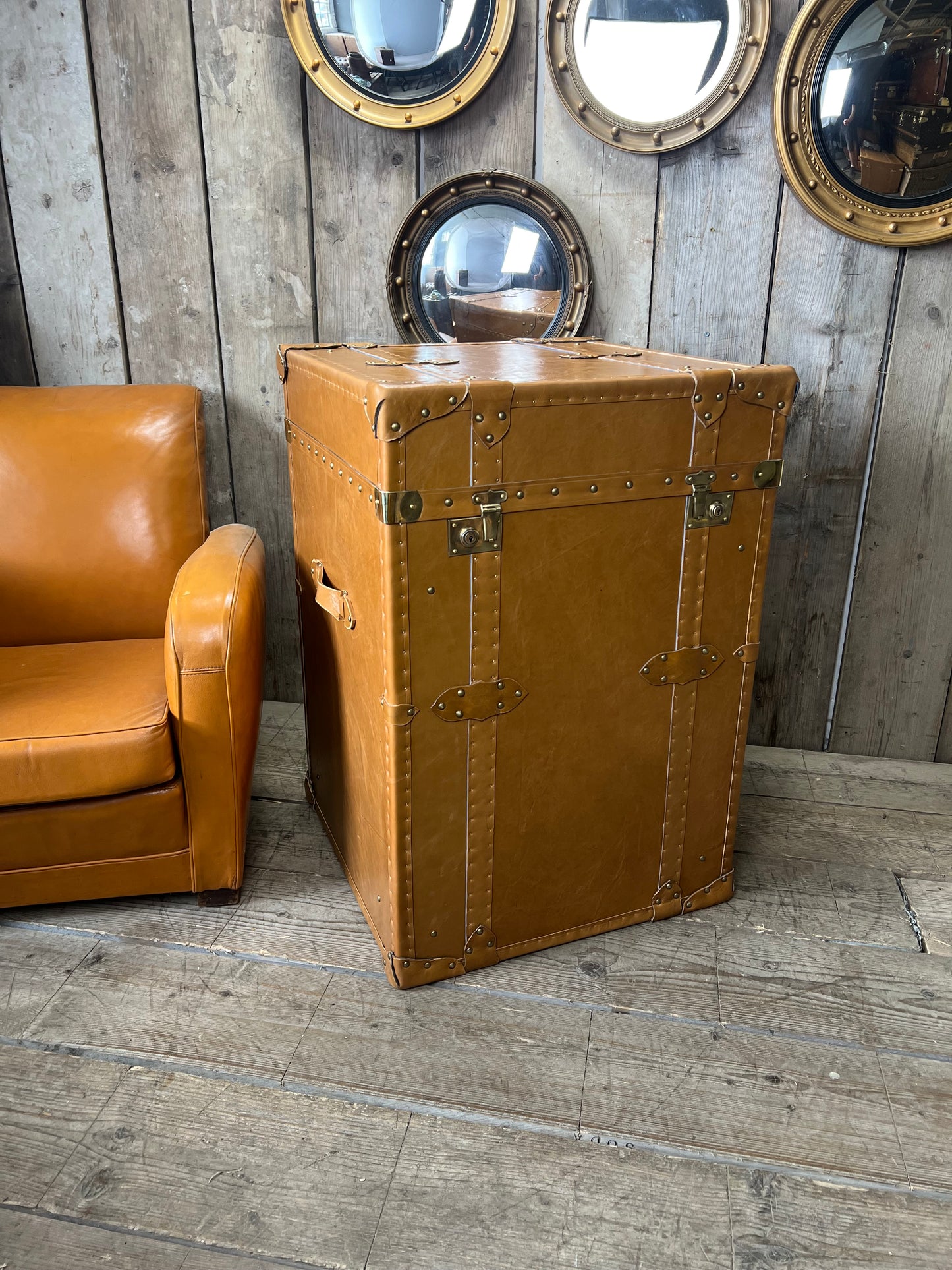 Tall Tan Side Table