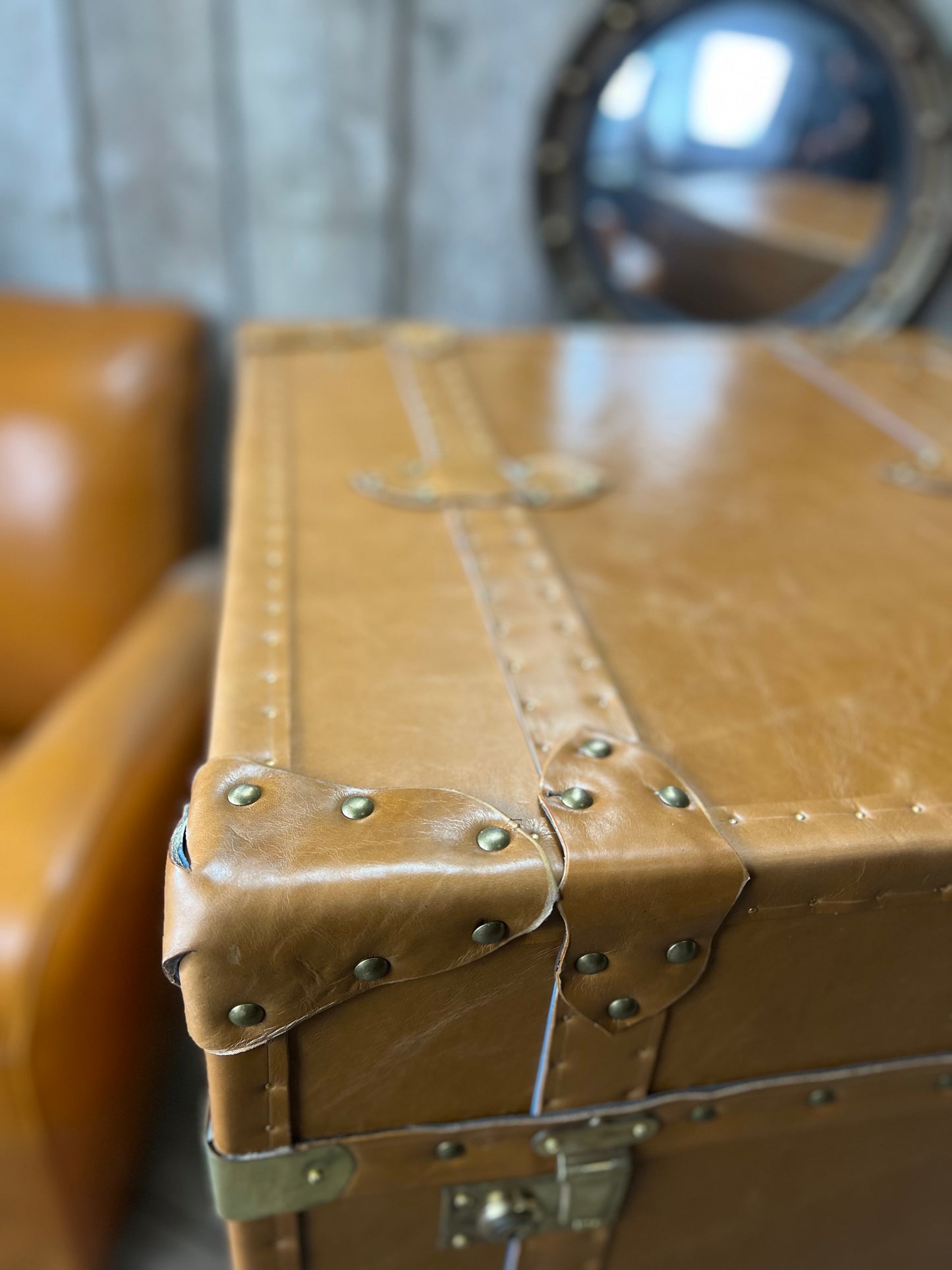 Tall Tan Side Table
