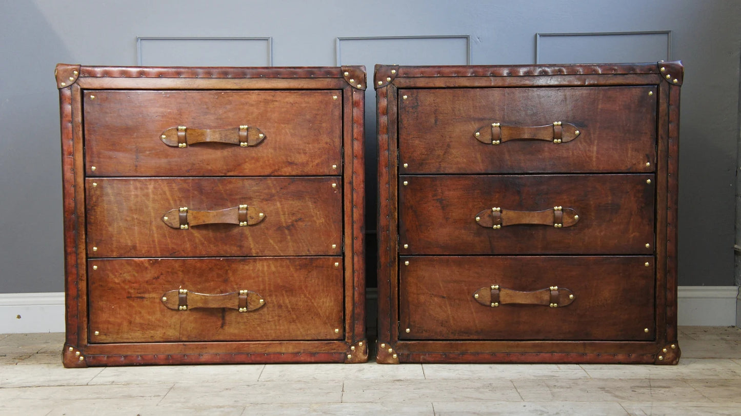 Rich Tan 3 Drawer Nightstands