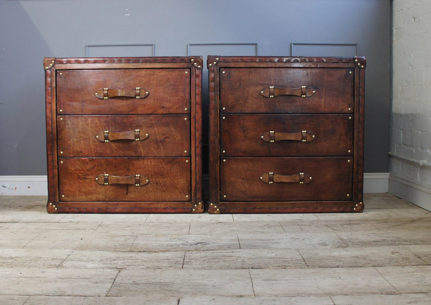 Rich Tan 3 Drawer Nightstands
