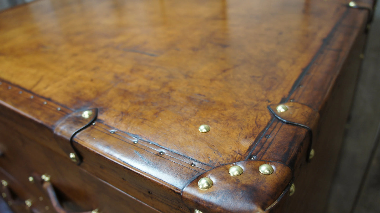 Tan Leather Tall Drawers